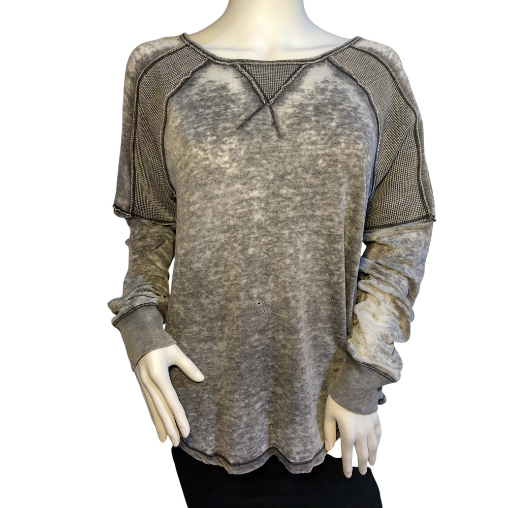 Marc New York Womens Pullover Long Sleeve Vintage Washed Sweatshirt Gray Medium